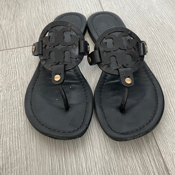 Tory Burch Shoes - Tory Burch Miller Leather Sandal size 7 color Black Leather